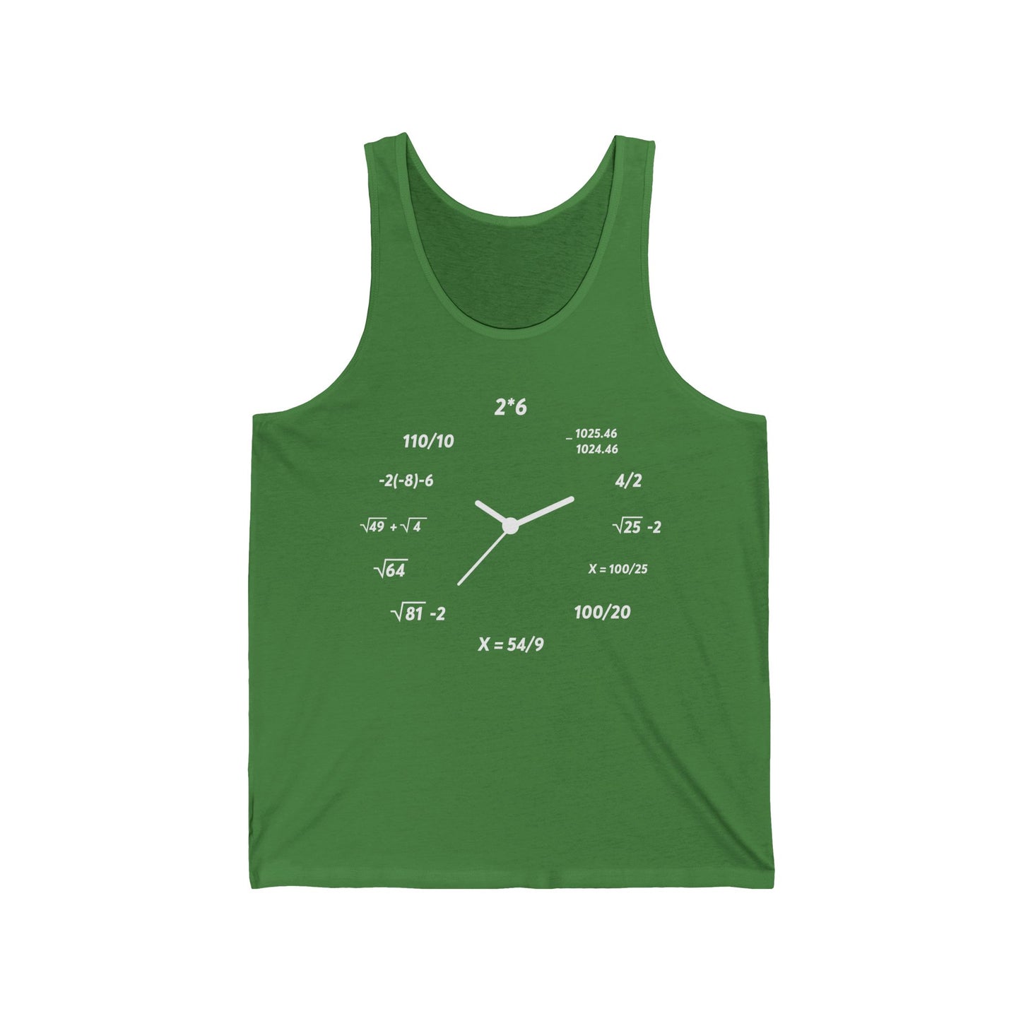 Funny Creative Clock Math Time Mathematics Nerd Nerdy Tank Tops For Men Women