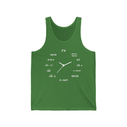 Funny Creative Clock Math Time Mathematics Nerd Nerdy Tank Tops For Men Women
