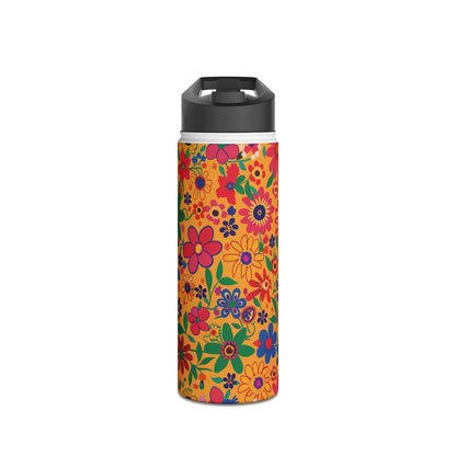 Fiesta Fiesta Vibrant Pattern Stainless Steel Water Bottle with Twist-on Lid and Double-Wall Vacuum Insulation