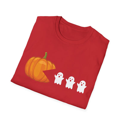 Funny Halloween Pumpkin Eating Ghost, Gamer Gaming Men Women T-Shirt