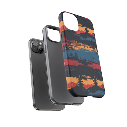 Samurai Sunset Pattern iPhone 13 14 15 16 Pro Max Plus Case Wireless Charging Compatible Tough Cases Protection, Magnetic Phone Case for iPhone Classic Series