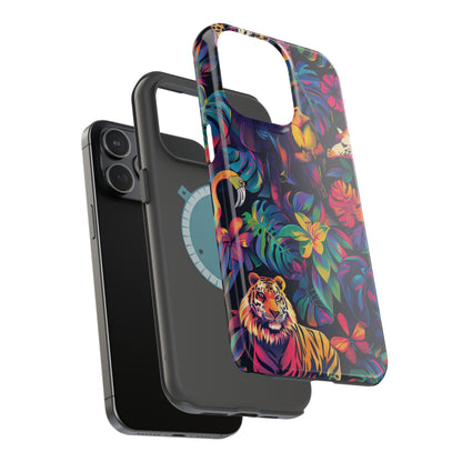 Animal Collage Vibrant Pattern iPhone 13 14 15 Pro Max Plus Case Compatible with MagSafe Tough Cases Protection, Magnetic Phone Case for iPhone  Classic Series