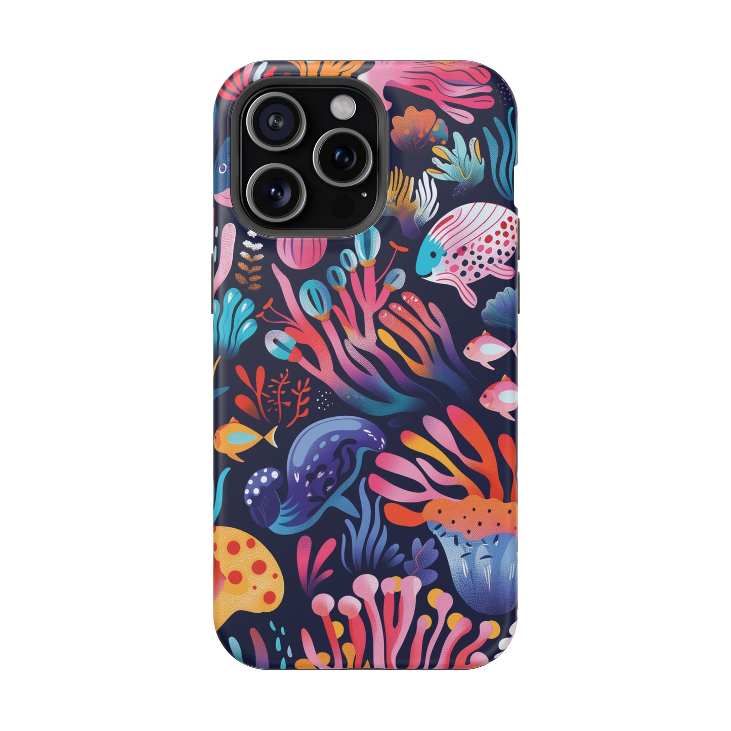 Underwater World Pattern iPhone 13 14 15 Pro Max Plus Case Compatible with MagSafe Tough Cases Protection, Magnetic Phone Case for iPhone  Classic Series