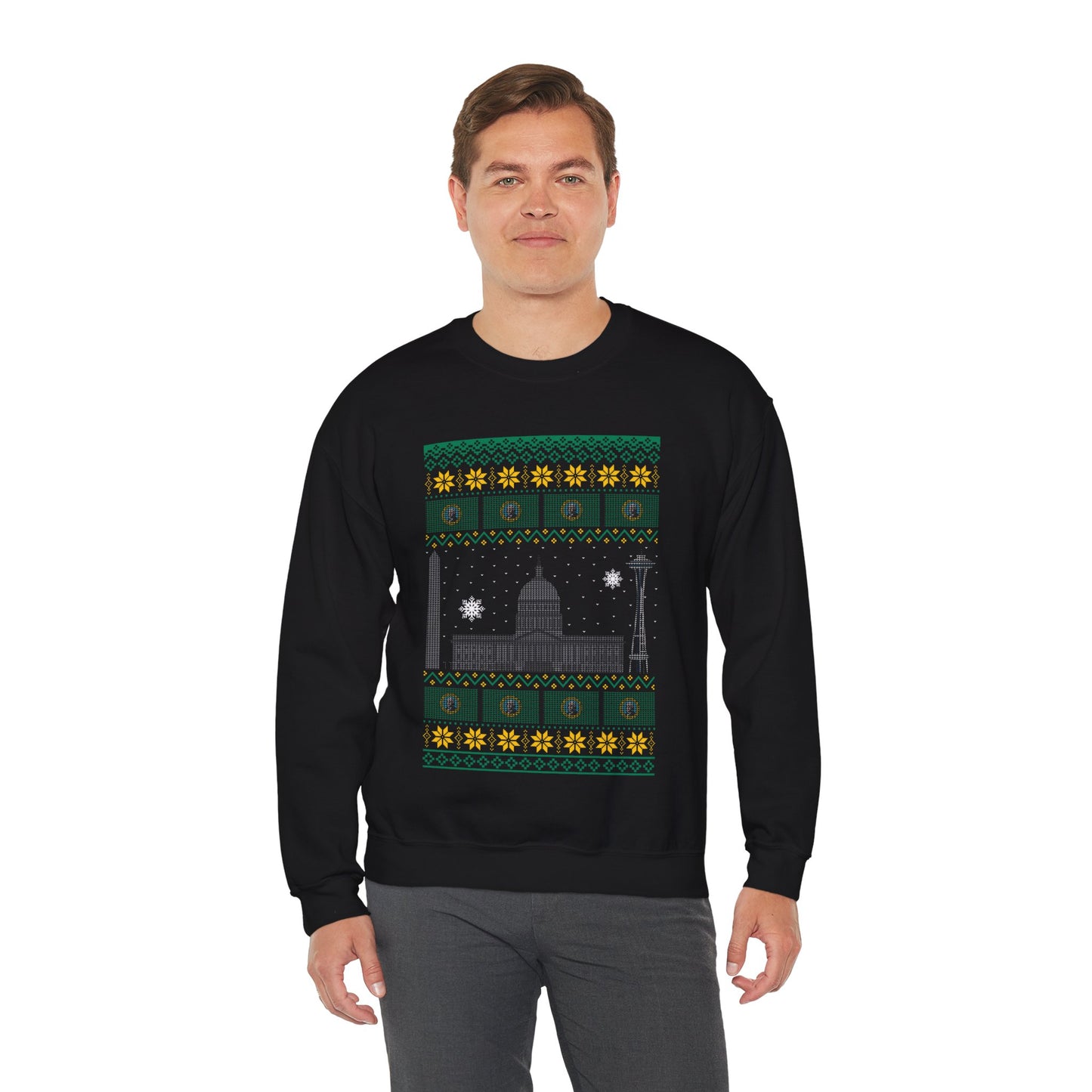 I Love Washington Christmas Santa, Reindeer Funny Ugly Christmas Jumper Sweatshirt