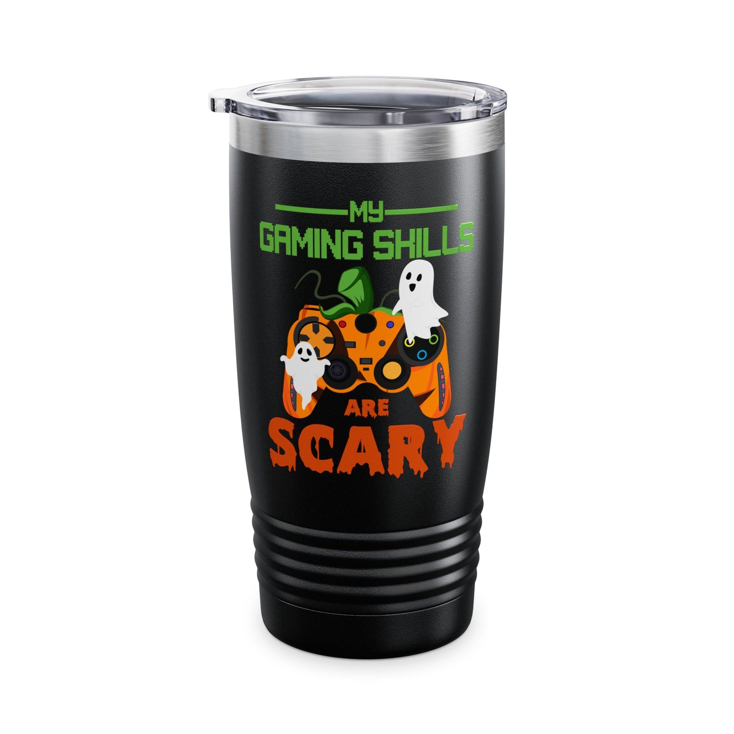 My Gaming Skills Are Scary Halloween Pumpkin Gaming Controller Tumbler For Gamers