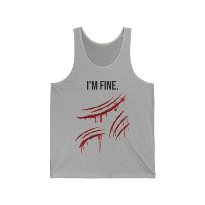 Tiger Claws I'm Fine Bloody Zombie Scary Halloween Costume  Tank Top Men Women