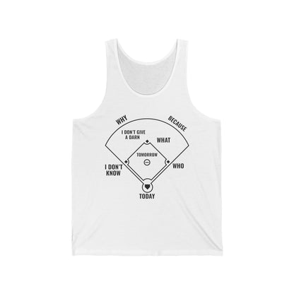 Who's on First Funny Baseball Positions Names Dark Tank Top For Men Women Tank Top