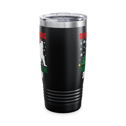 Squatching Through The Snow Funny Bigfoot Christmas Sasquatch Tumbler