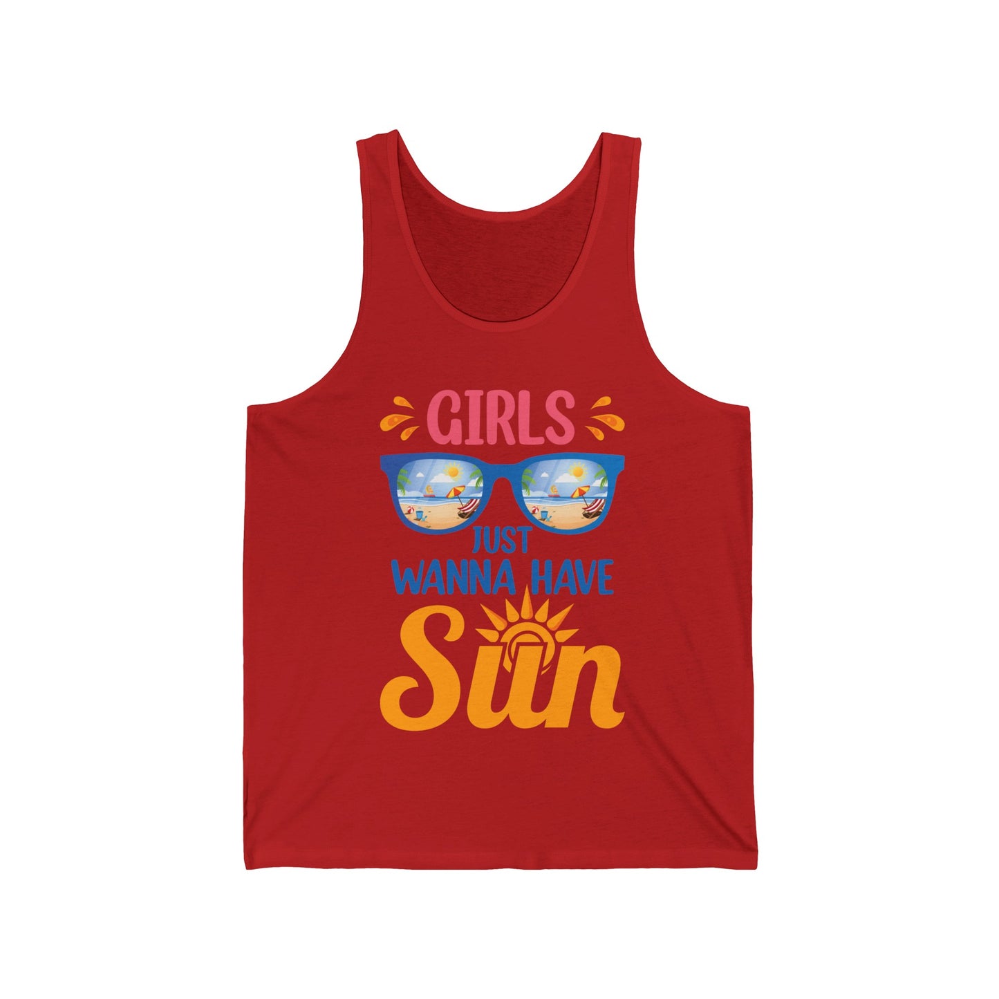 Funny Summer Girls Just Wanna Have Sun Beach Vacation Tank Top For Women