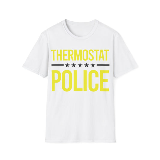 Mens Thermostat Police For A Police Fathers Day Dad Papa T-Shirt