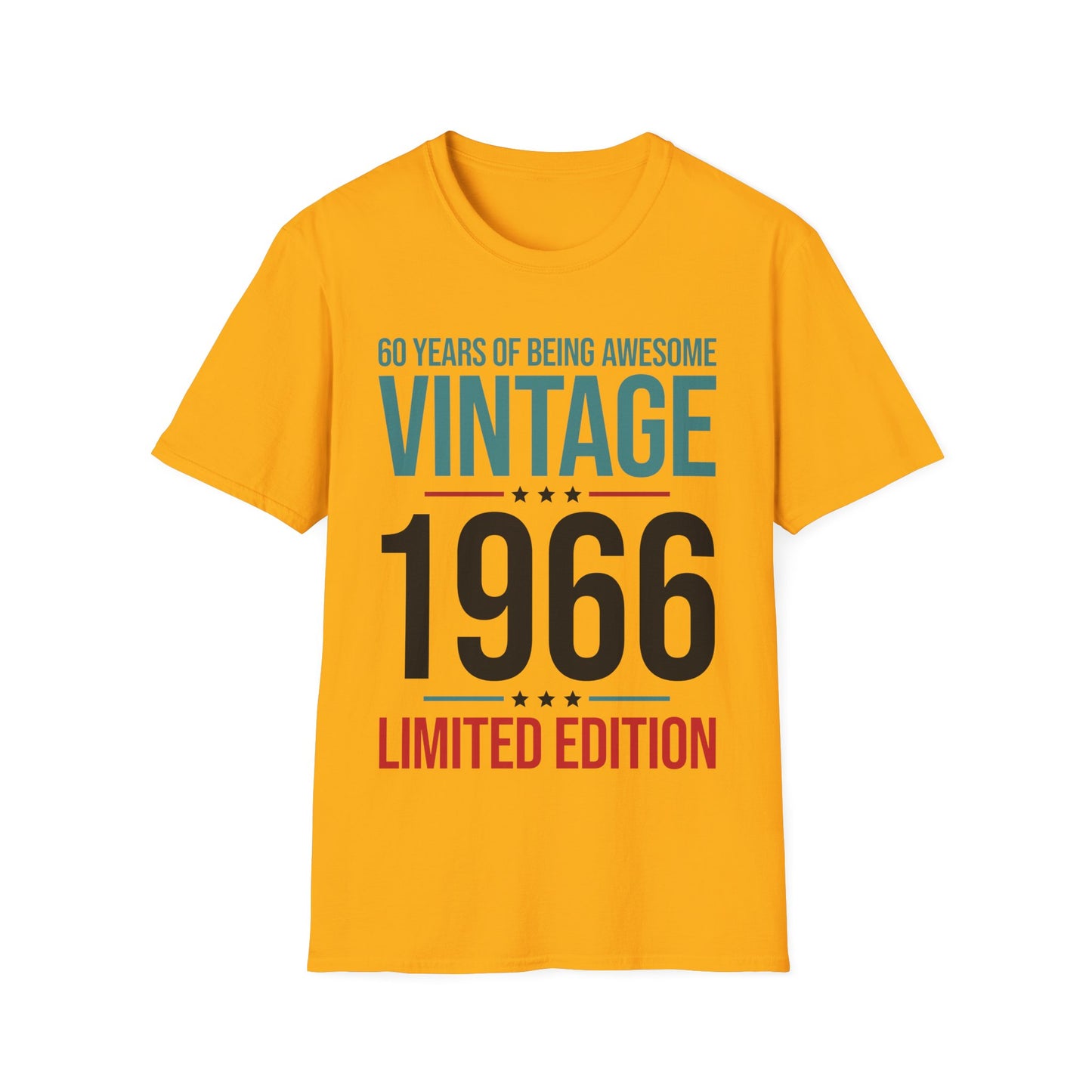 60 Year Old Gifts Vintage 1966 60 Years Awesome 60th Birthday T-Shirt