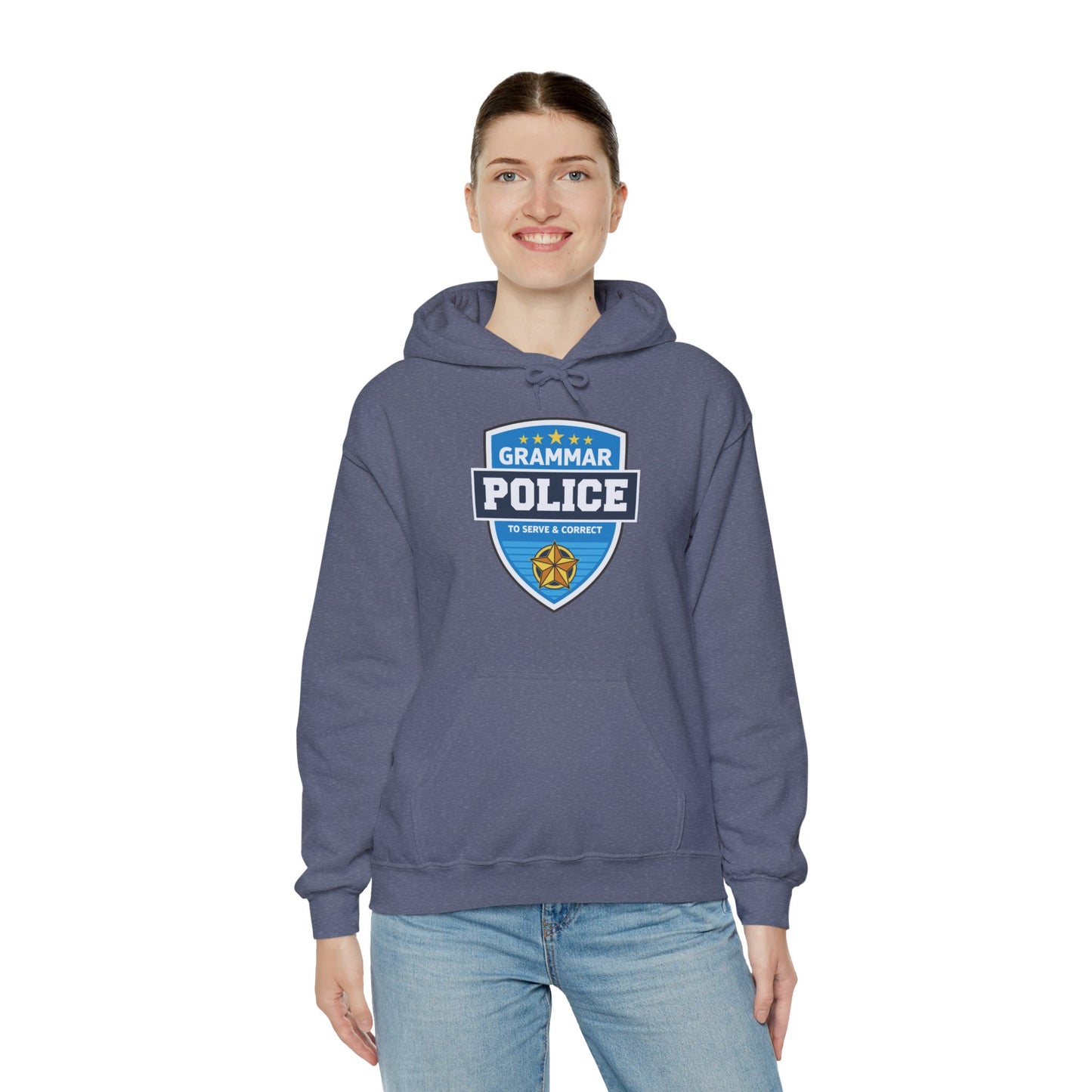 Grammar Police Badge To Serve and Correct Teacher Student Hoodie For Men Women