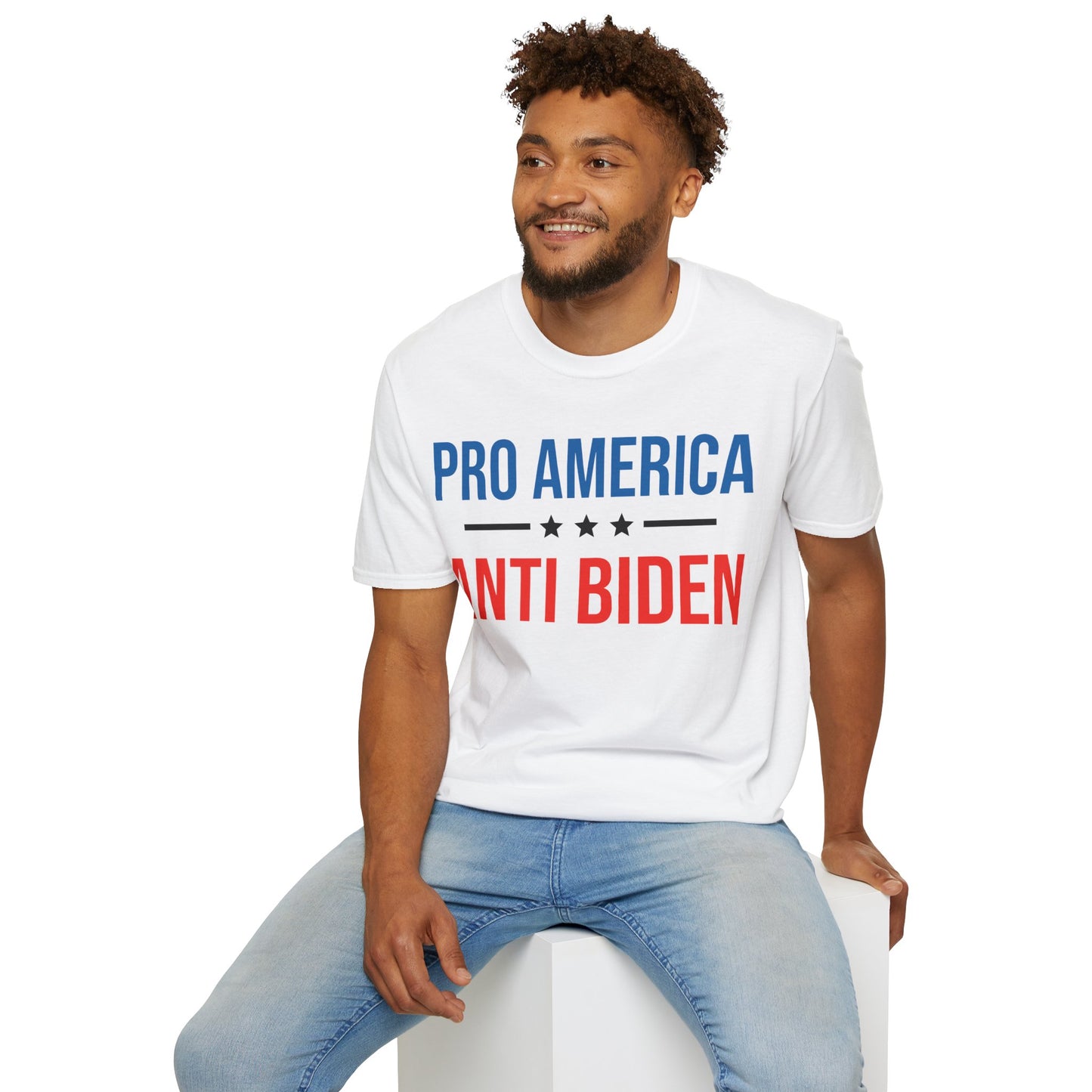 Pro America Anti Biden Flag Impeach Joe Biden Anti-Biden 8646 T-Shirt Men Women