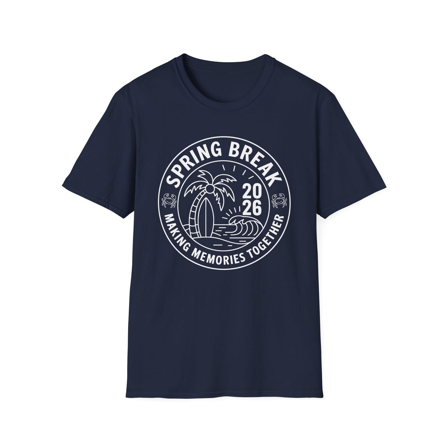 Funny Spring Break Squad Crew Vintage 2026 Beach Palm Family Trip T-Shirt