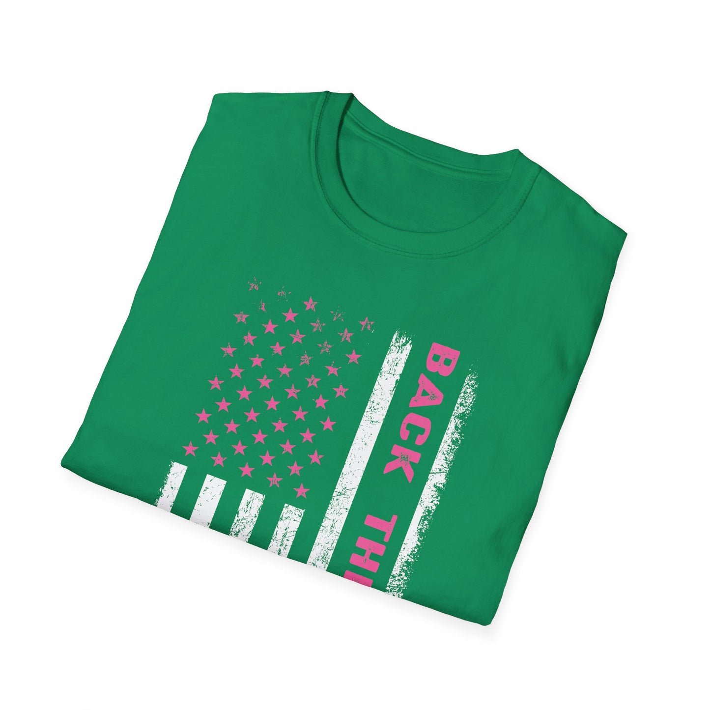 Back The Pink USA Flag Pink Breast Cancer Awareness October Tshirt