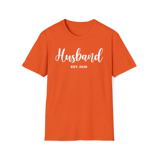 Husband Est 2026 Married Hubby Wife Honeymoon Couple Wedding T-Shirt