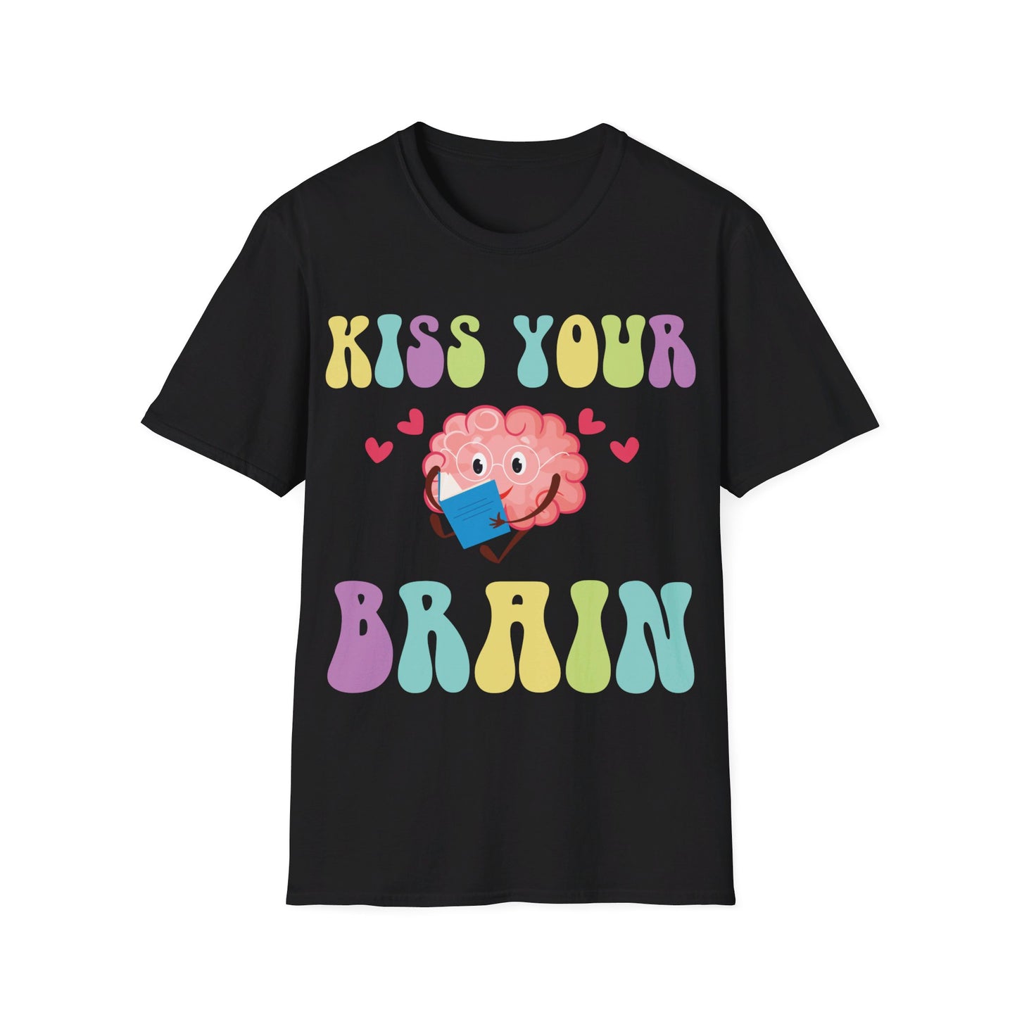 Funny Back To School Kiss Your Brain Cute Teacher Appreciation T-Shirt For Men Women T-Shirt