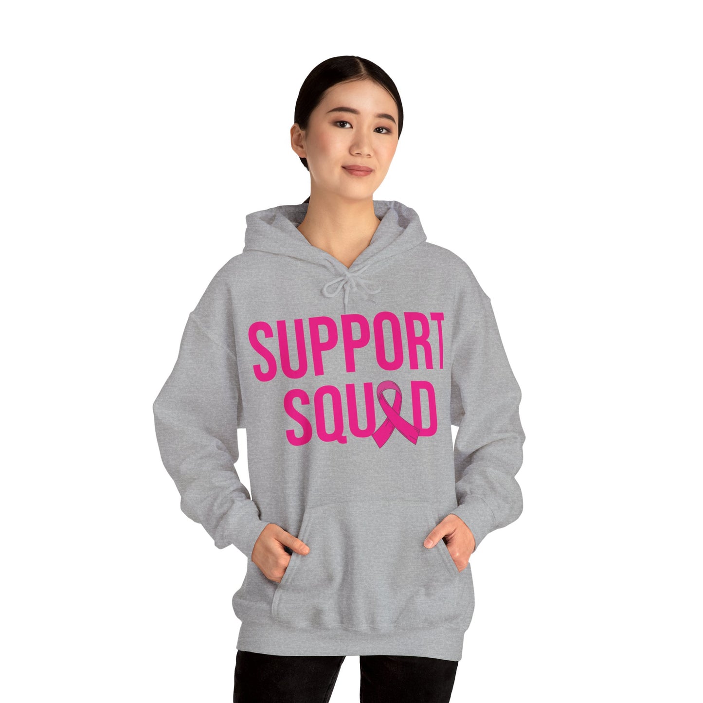 Support Squad Breast Cancer Warrior Awareness October Pink Hoodie