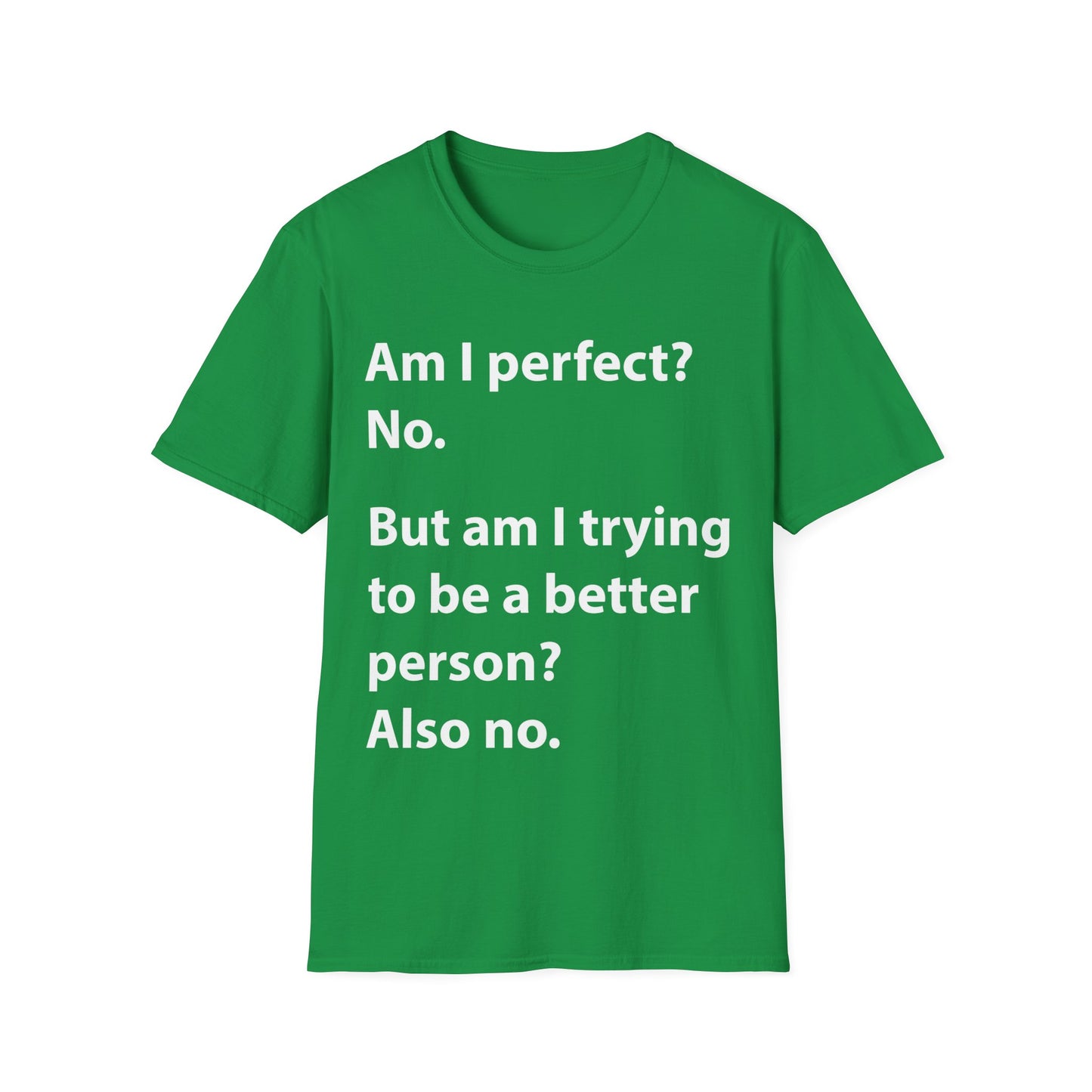 Funny Am I Perfect No. Am I Trying To Be A Better Person Also No Sarcastic