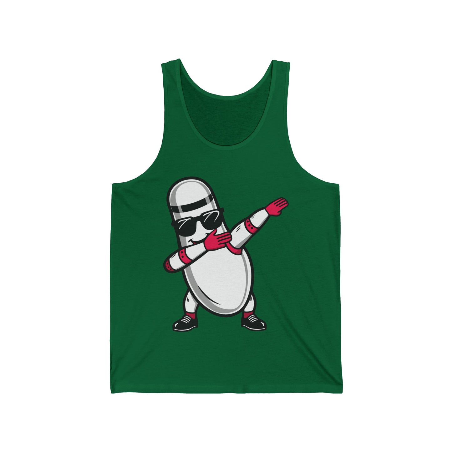 Funny Bowling Pin Dabbing Sunglasses Bowler Player Tank Top For Men Women Tank Top