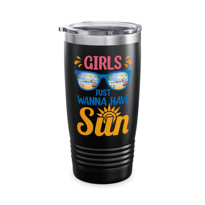 Funny Summer Girls Just Wanna Have Sun Beach Vacation Tumbler For Women