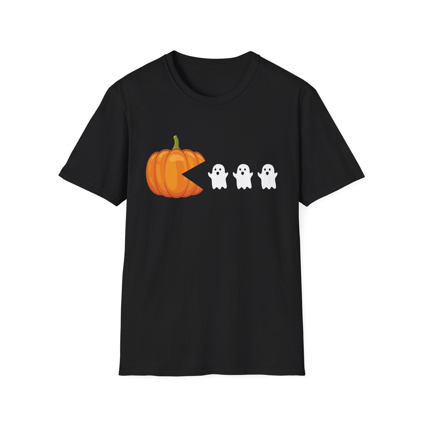 Funny Halloween Pumpkin Eating Ghost, Gamer Gaming Men Women T-Shirt