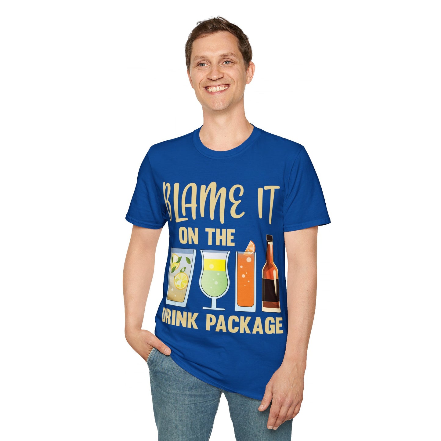 Blame It On The Drink Package Funny Cruise T-Shirt For Men Women T-Shirt