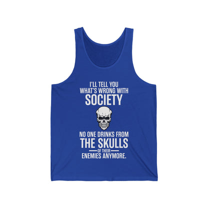 Funny Wrong Society Drink from The Skull of Your Enemies Halloween Tank Tops