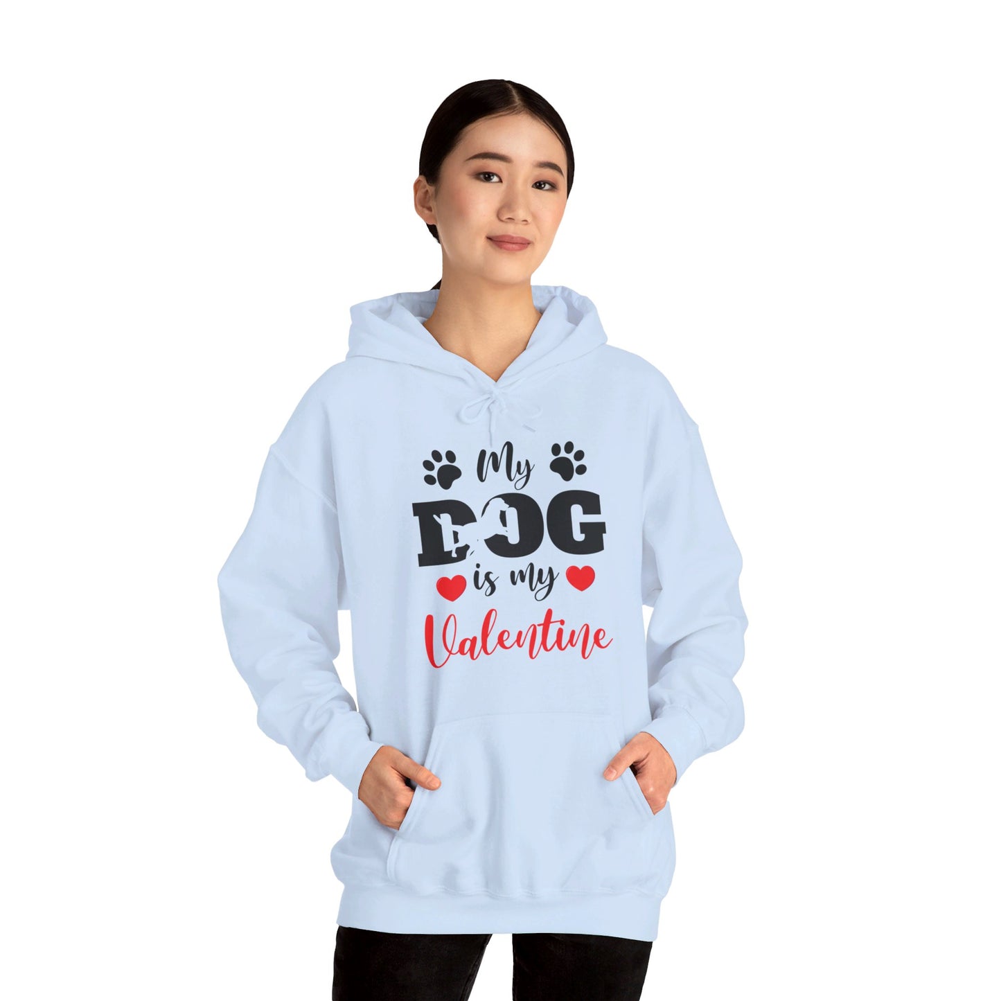 Funny My Dog is My Valentine Dog Lovers Hoodie For Men Women Hoodie