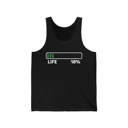 Funny Loading Bar 18% 18th Birthday Gift Tank Tops, Customize the 18 With Your Age  Personalized Tank Tops Men Women Kids