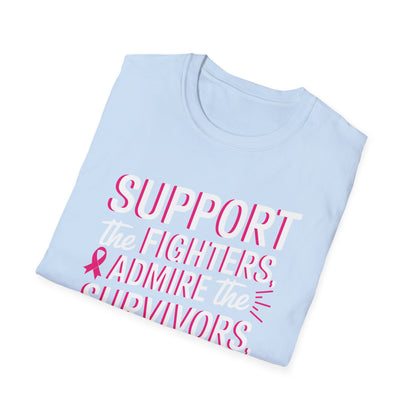 Breast Cancer Awareness Support Fighters Admire Survivors T-Shirt For Men Women