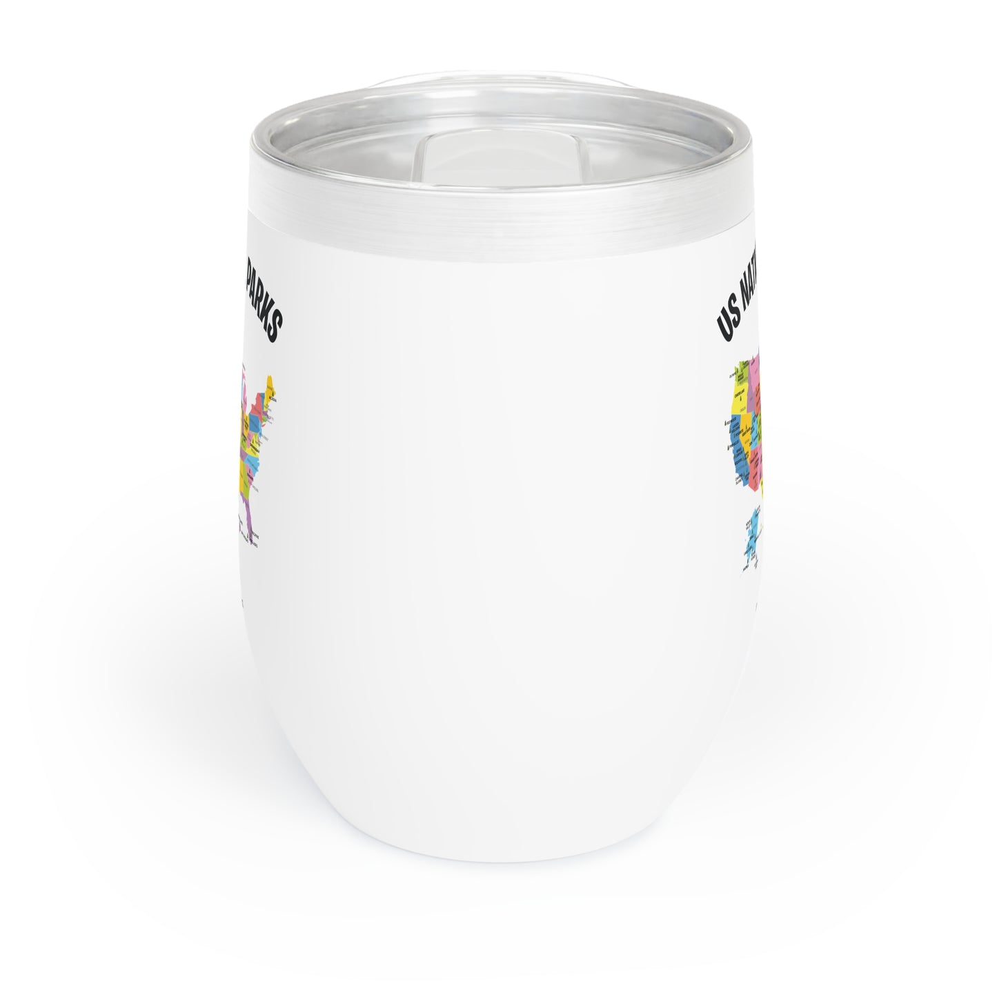 62 National Parks Map Gifts US Park Camping Hiking Chill Wine Tumbler Men Women