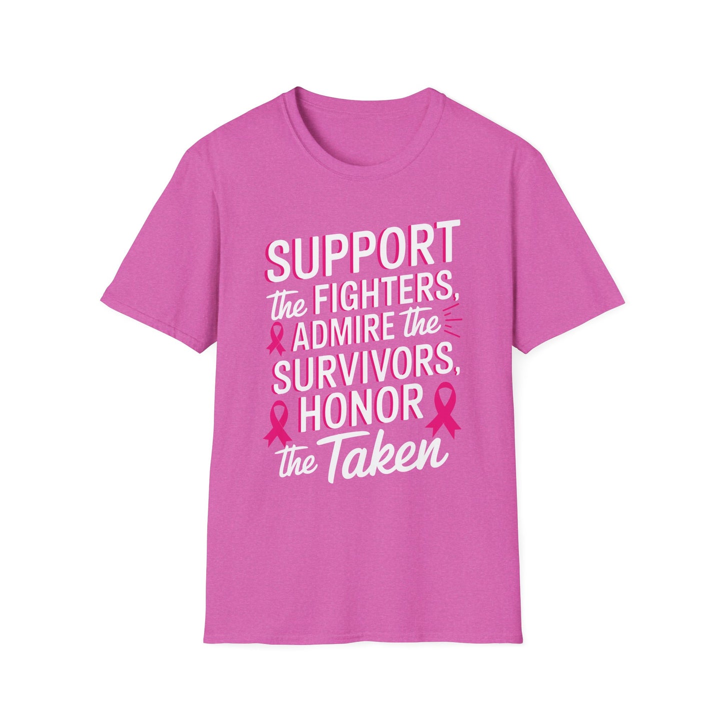Breast Cancer Awareness Support Fighters Admire Survivors T-Shirt For Men Women