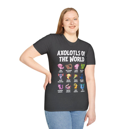 Funny Axolotls Of The World Cute Kawaii Axolotl T-Shirt For Men Women T-Shirt