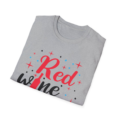 Funny Red White and Blue Wine T-Shirt 4th of July Drinking T-Shirt For Women