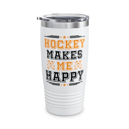 Hockey Makes Me Happy Funny Hockey Fan Tumbler For Men Women