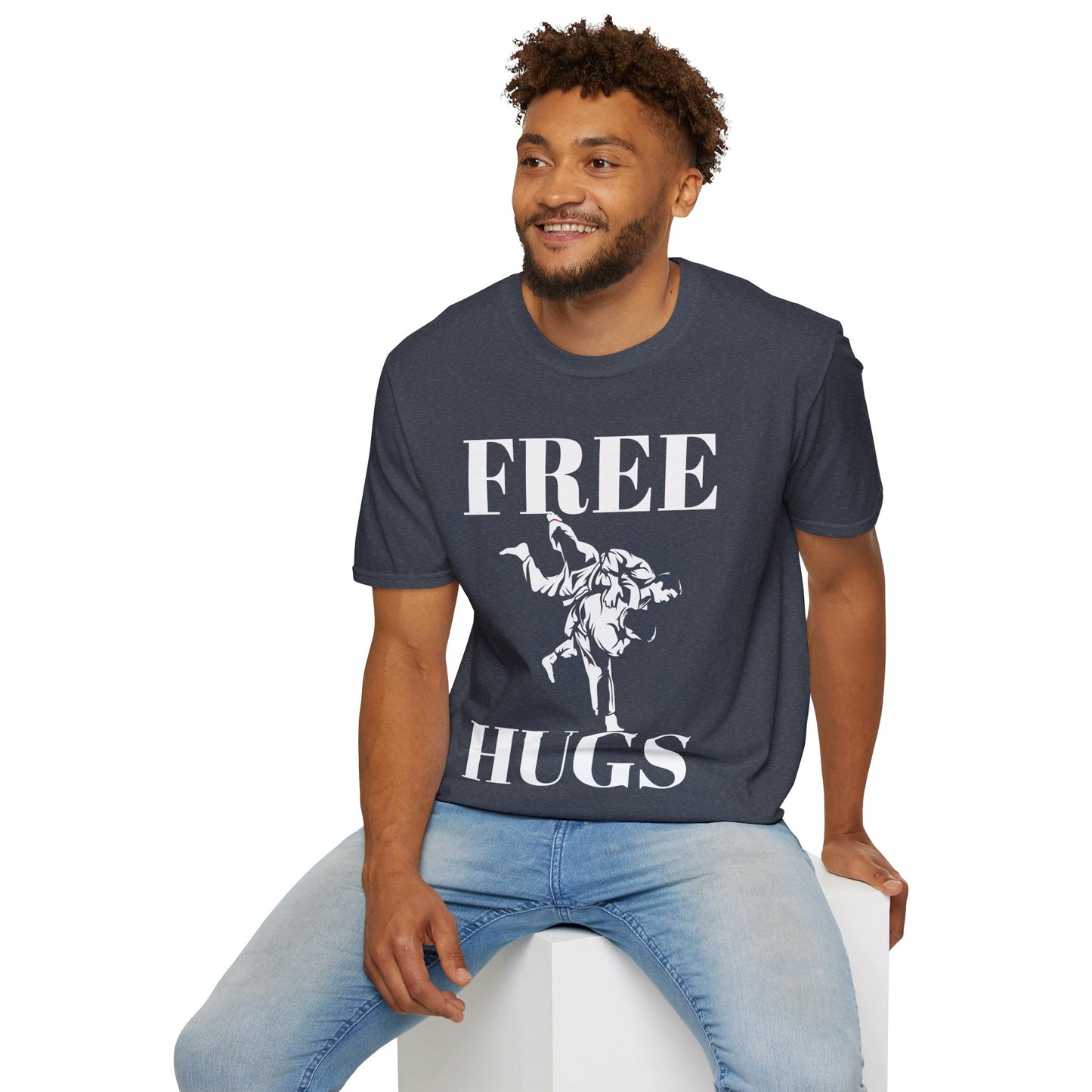 Funny Wrestling Wrestler Free Hugs Humor T-Shirt Men Women