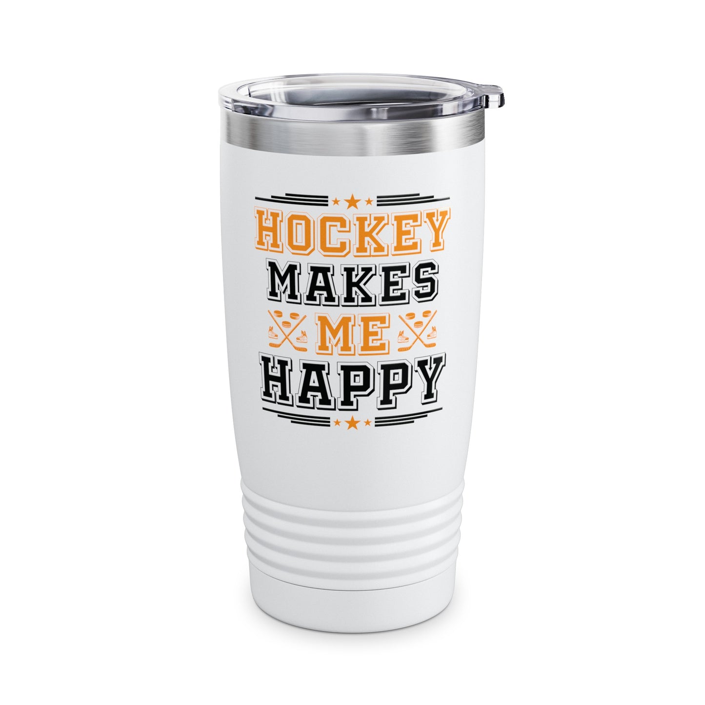 Hockey Makes Me Happy Funny Ice Hockey Fan Tumbler For Men Women Tumbler