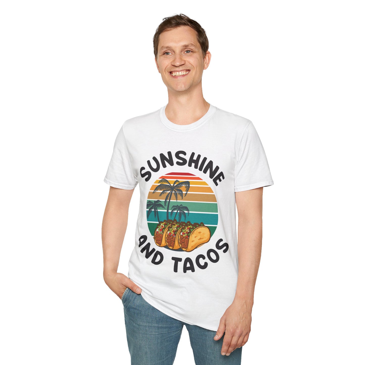 Sunshine And Tacos Taco Lovers Foodie Food Beach T-Shirt Men Women