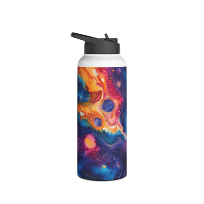 Galaxy Print Pattern Stainless Steel Water Bottle with Twist-on Lid and Double-Wall Vacuum Insulation