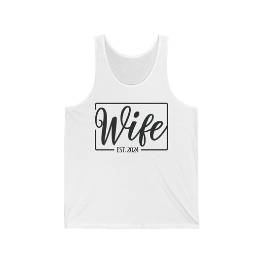 Wife Est 2024 Just Married Honeymoon Wedding Couples Tank Top For Women Tank Top