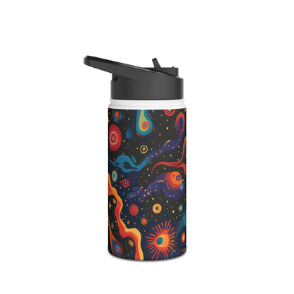 Space Oddity Pattern Stainless Steel Water Bottle with Twist-on Lid and Double-Wall Vacuum Insulation