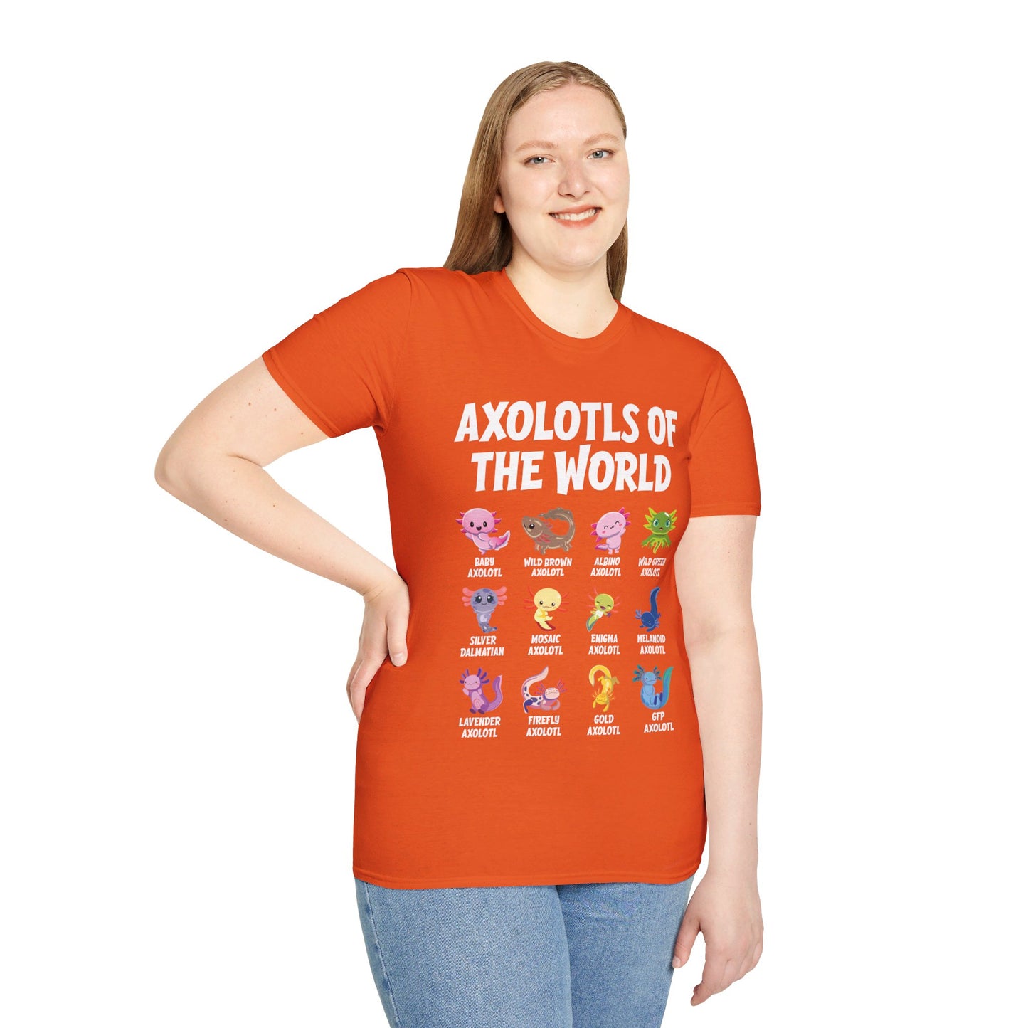 Funny Axolotls Of The World Cute Kawaii Axolotl T-Shirt For Men Women T-Shirt