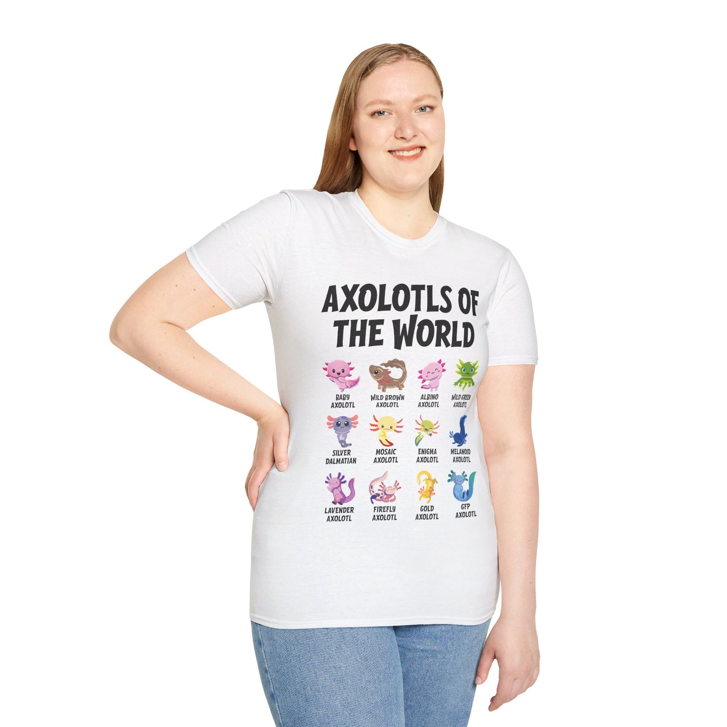 Funny Axolotls Of The World Cute Kawaii Axolotl T-Shirt For Men Women T-Shirt