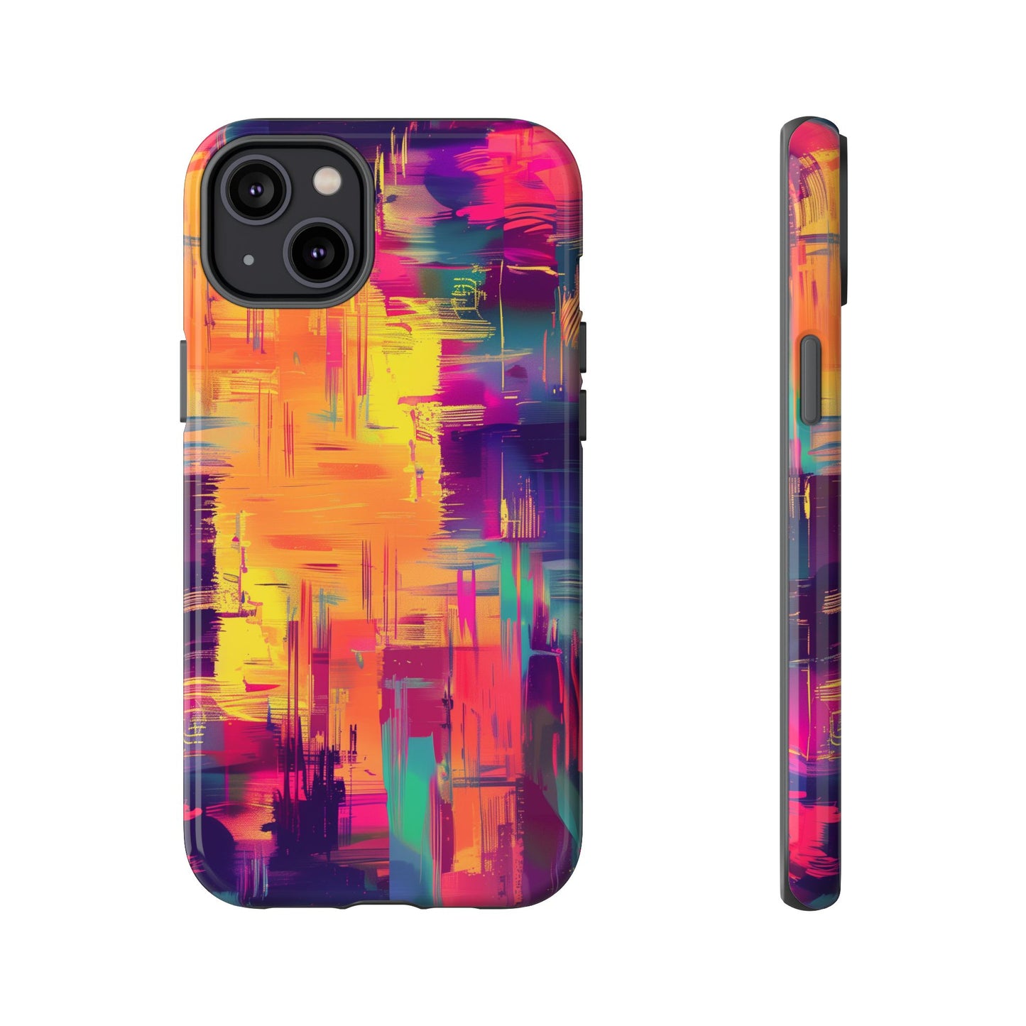 Glitch Art Pattern  iPhone 13 14 15 16 Pro Max Plus Case Wireless Charging Compatible Tough Cases Protection, Magnetic Phone Case for iPhone Classic Series