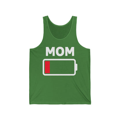 Funny Mom Tired Low Battery Mothers Day Tank Tops For Men Women