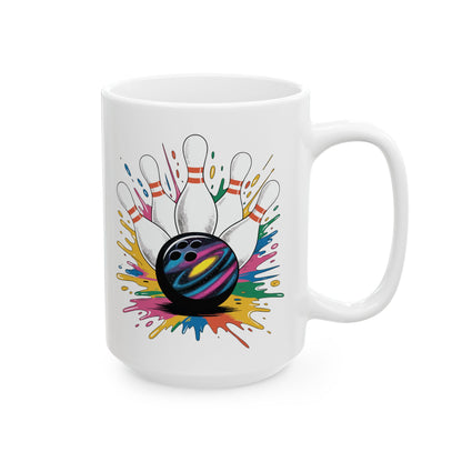 Bowling Game Day Colorful Bowling Paint Splatter Splash Coffee Mug For Men Women