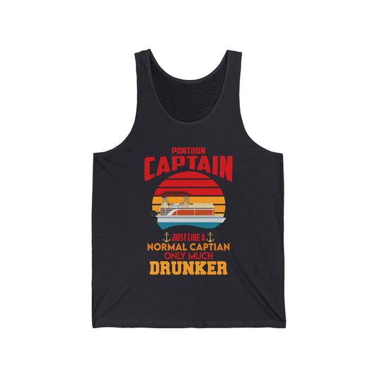 Pontoon Captain Boat Lake Boating Beer Party Gift For Dad Tank Top