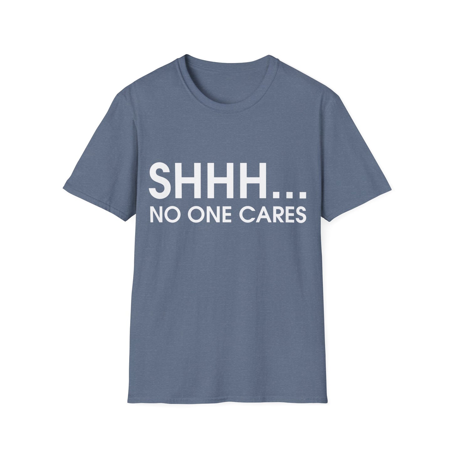 Funny Shhh. No One Cares Anti-Social Introvert Sarcastic Sayings Tshirt