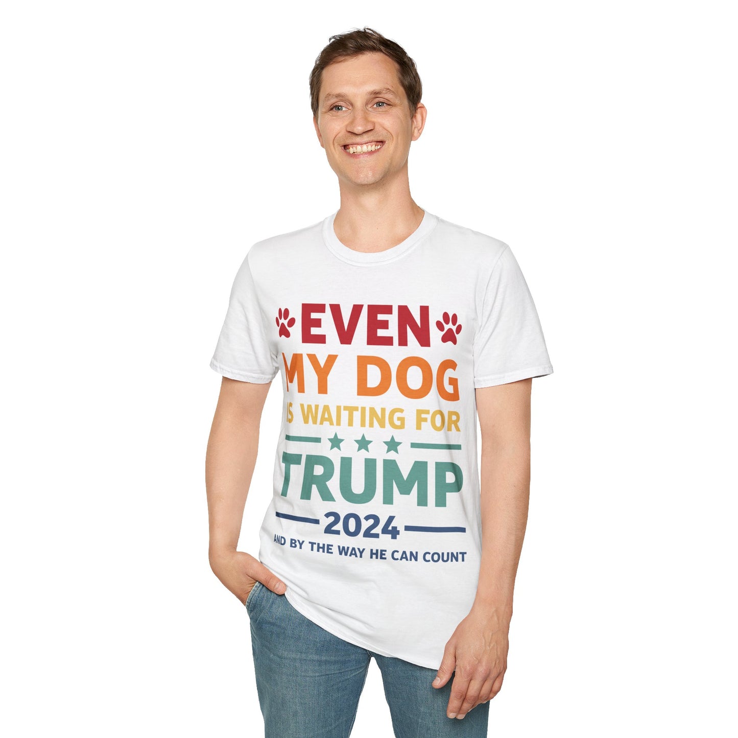 Even My Dog Is Waiting For Trump 2024 Funny President T-Shirt For Men Women